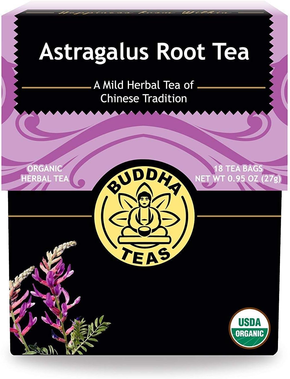 Organic Astragalus Root Tea - Kosher, Caffeine-Free, GMO-Free - 18 Bleach-Free Tea Bags