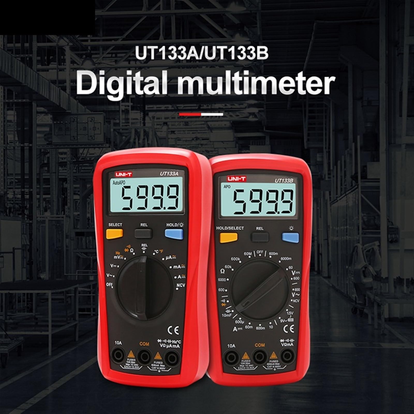 Multímetro Digital Profesional UT133A UT133B, comprobador de Voltaje CA/CC, voltímetro, amperímetro, medidor de frecuencia y capacitancia(UT133A)