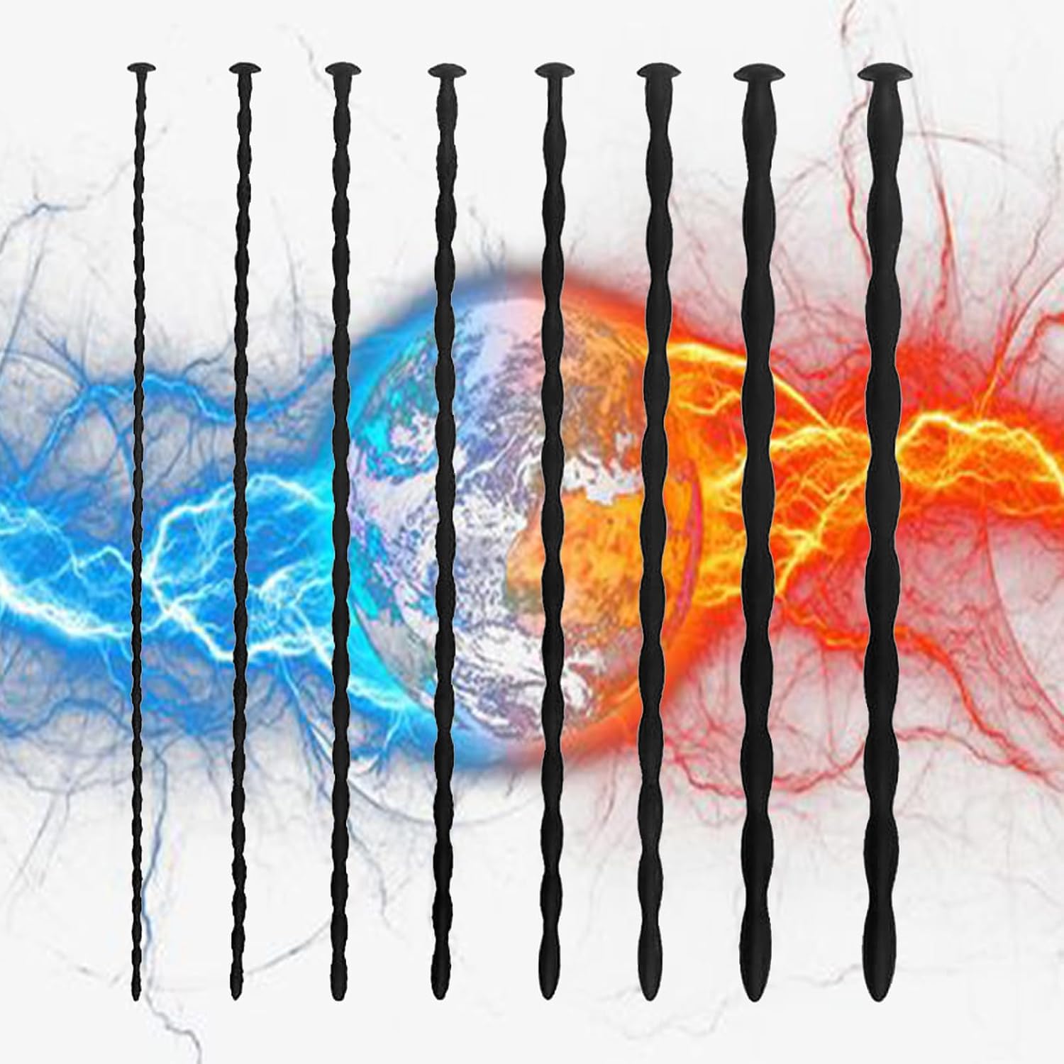 Urethral Sounds,8 Pcs Set Male Silicone Penis Dilator Urethal Rod Urethral Obstruction Cock Expansion Stimulation Plug Masturbation Sex Toy Silicone Penis Plug Multi Beads Urethral Dilator for Men
