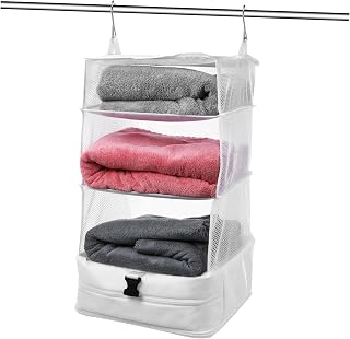 PLAFOPE Travel Clothes Organizer Portable Closet Organizer Suitcase Oxford Cloth Hooks Buckles
