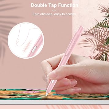 Moko Protective Case Compatible with Apple Pencil Pro, Apple Pencil 2nd Generation, Retractable Protective Case for Apple Pencil with Clip, Apple Pencil PC Cover, Double-Tap Stand, Light Pink