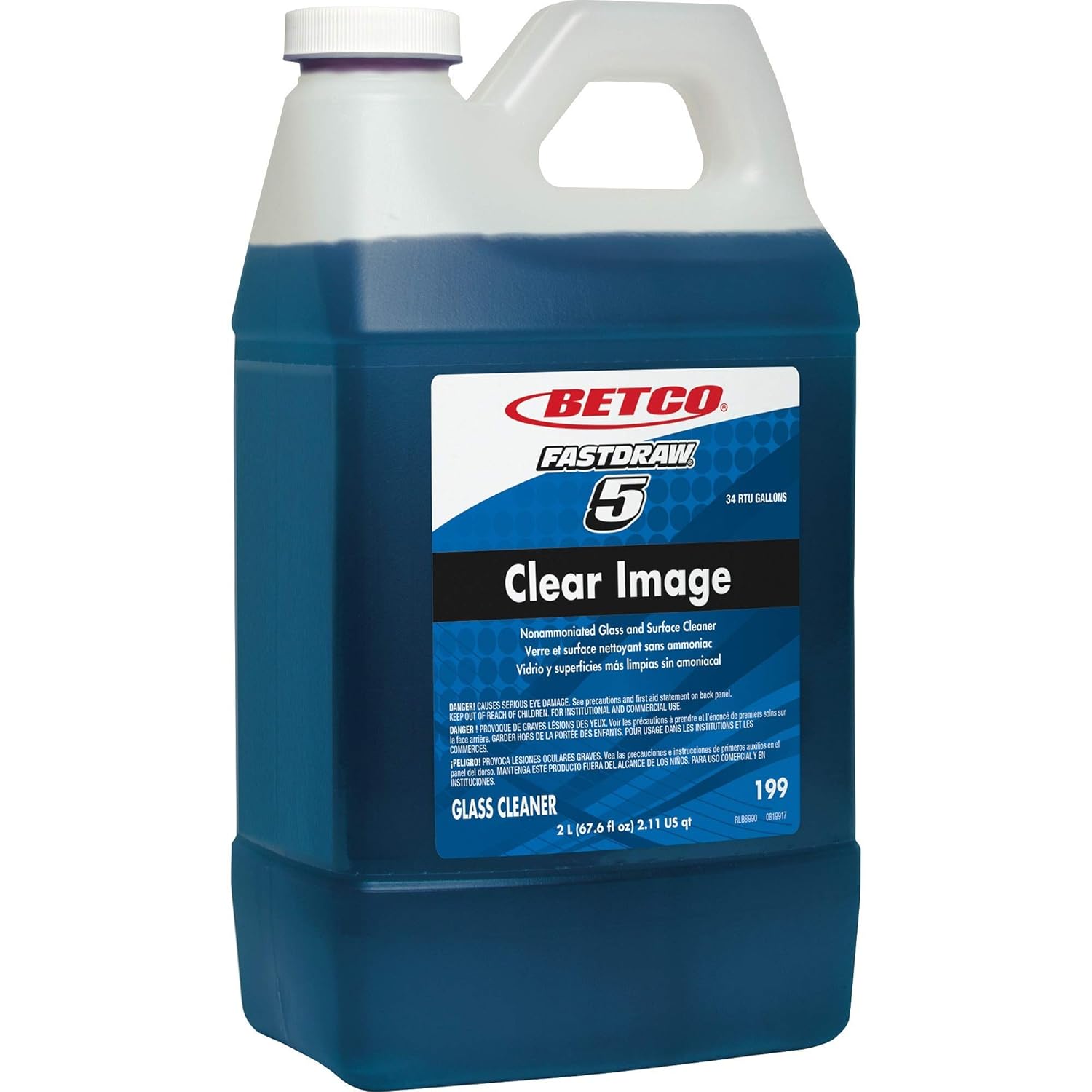 Betco, BET1994700EA, Clear Image Concentrated Glass Cleaner, 1 Each, Blue
