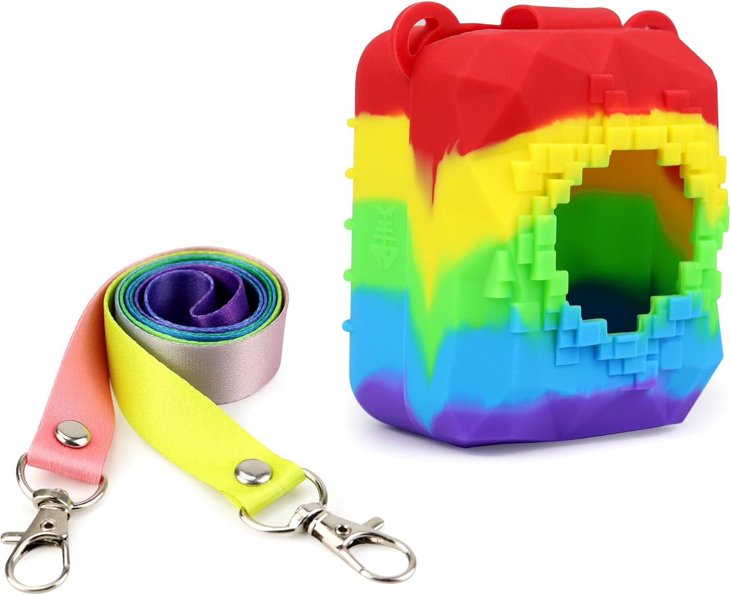 Silicone Case for Bitzee Magicals, with Carrying Strap, Rainbow