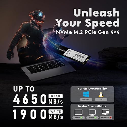 Miniatura 2 de LinkMore Unidad interna de estado sólido XE200 de 1 TB PCIe Gen3 NVMe M.2 2280, velocidad de lectura Gen3.0X4 de hasta 2500 MBs para Latop y PC