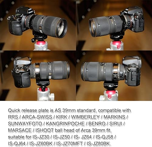 Miniatura 8 de Anillo de montaje de trípode de collar de lente de metal compatible con Sony FE 2.756-7.874 in f4 G OSS SEL70200G - Soporte inferior es Arca-Swiss