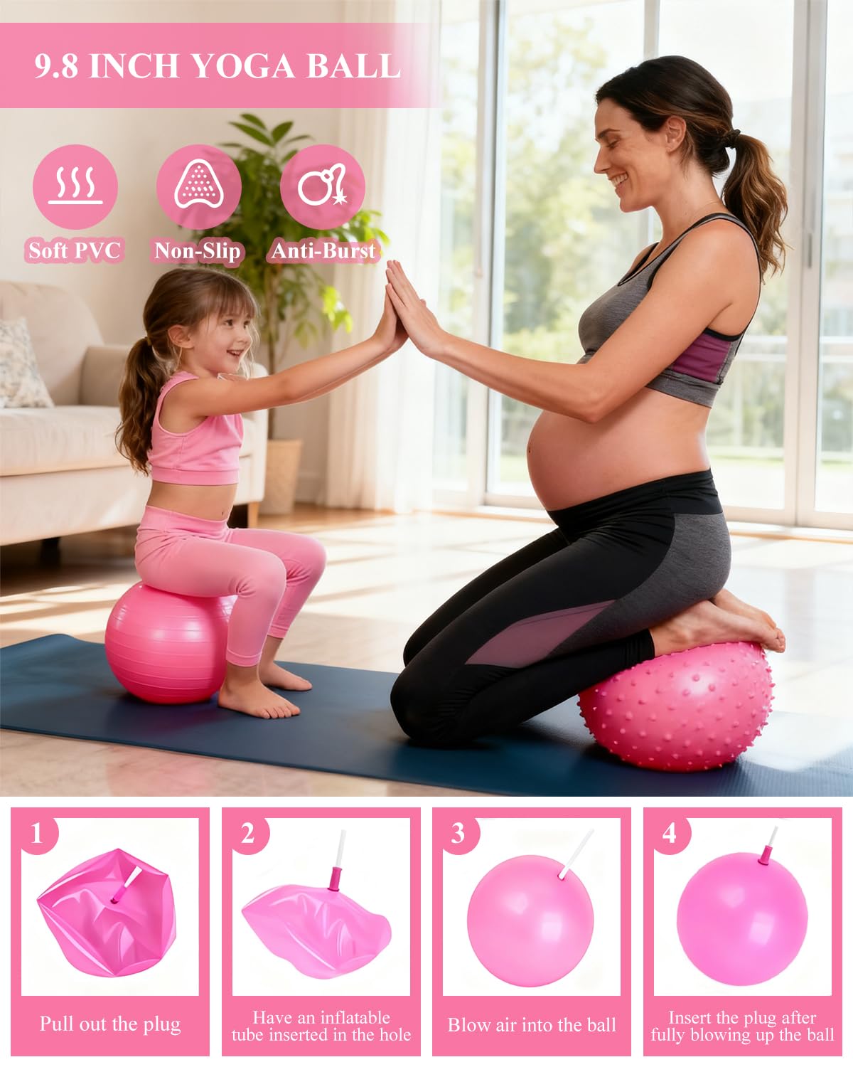 Better Me zestaw do pilatesu dla kobiet, zestaw pierścionków i piłek, podstawowy sprzęt, z 5 taśmami oporowymi, wałkiem do masażu, akcesoria startowe do jogi, do tonowania ramion, ud i