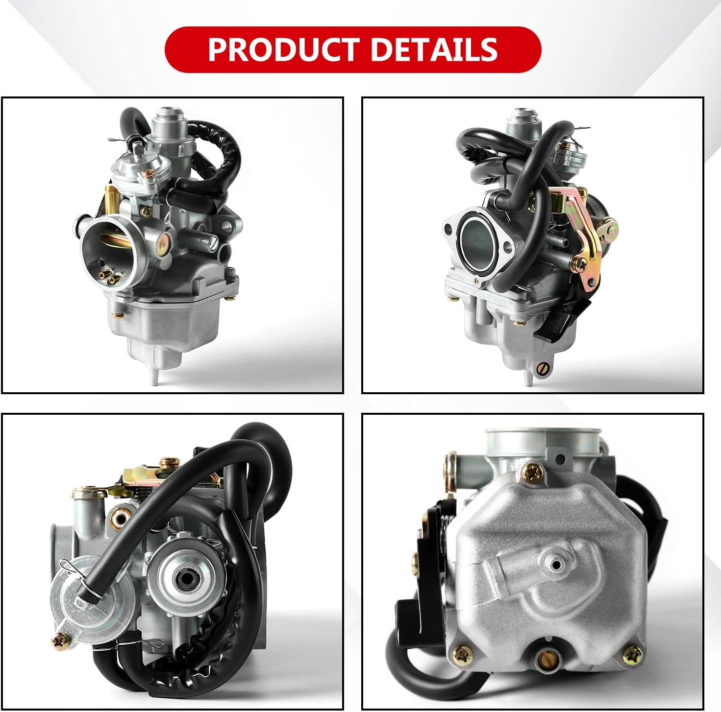 Carburetor Compatible with Honda Recon 250 TRX 250 TRX250TE TRX250TM,Carb With Fuel Tank Petcock Valve and Air Filter