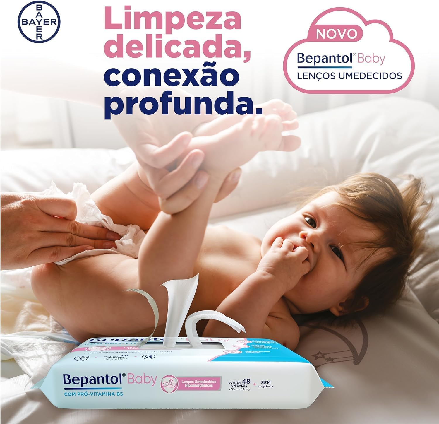 Bepantol Baby Lenço Umedecido para Bebê, Hipoalergênico, Kit 12 Pacotes, 576 Unidades