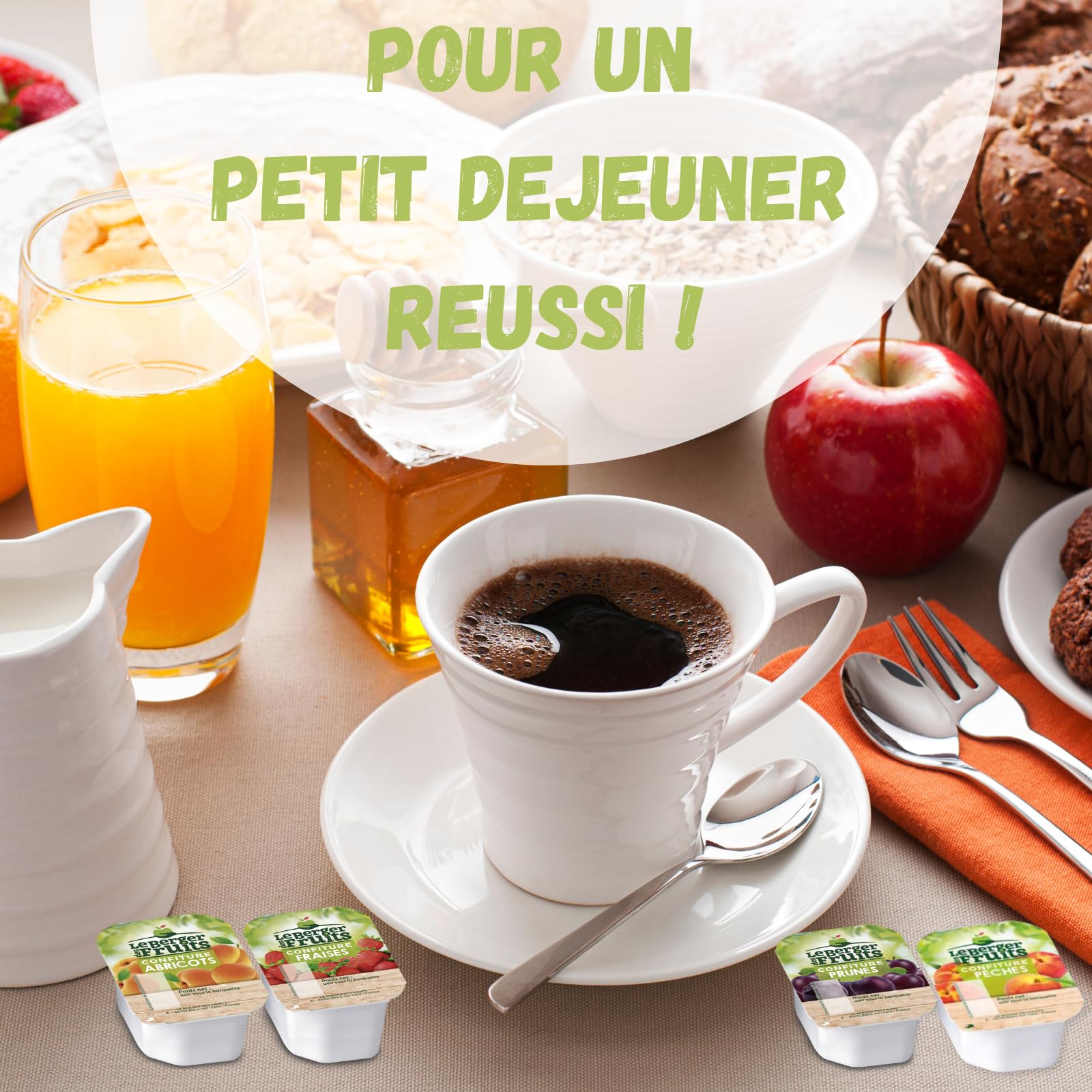 180 barquettes LE BERGER DES FRUITS/LUNE DE MIEL/NUT | Portions individuelles de Pâte à Tartiner, Confitures et Miel pour pour un plaisir sans excès,idéal pour la restauration et les Airbnb