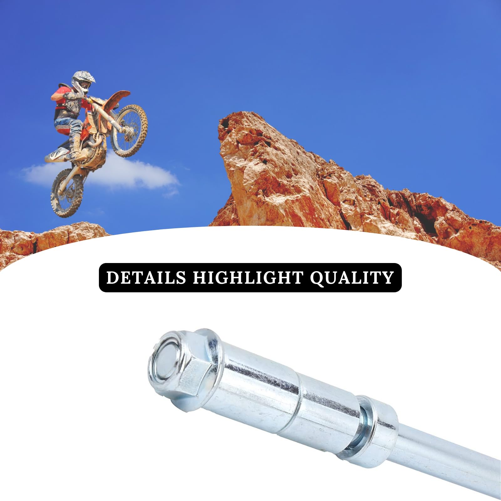 Essieu avant et arrière avec bague de 12 mm, 190 mm, 5 mm, 20 mm, 30 mm - Convient pour moto tout-terrain, cyclomoteur, scooter, quad, VTT, mini vélo