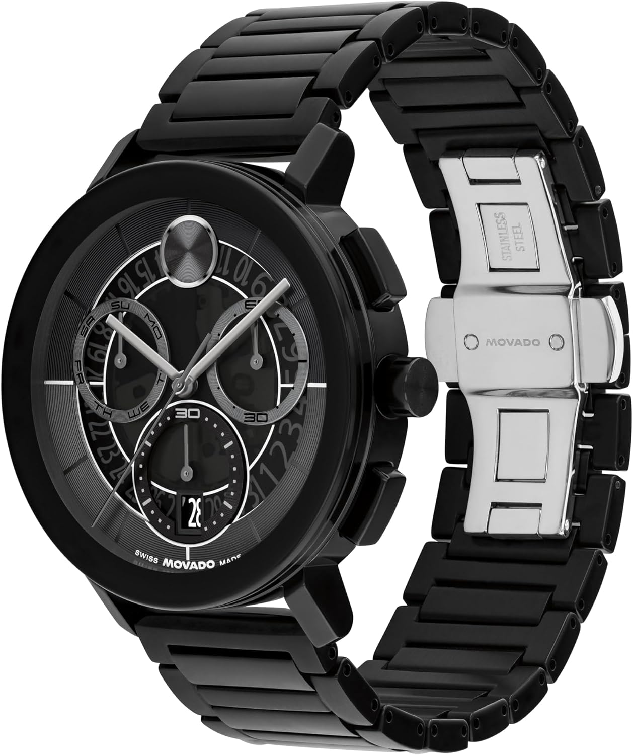 Movado Bold Evolution 2.0 Men’s Quartz Watch – 42 mm Case, Stainless Steel Bracelet, Bold Modern Design, Gift for Him