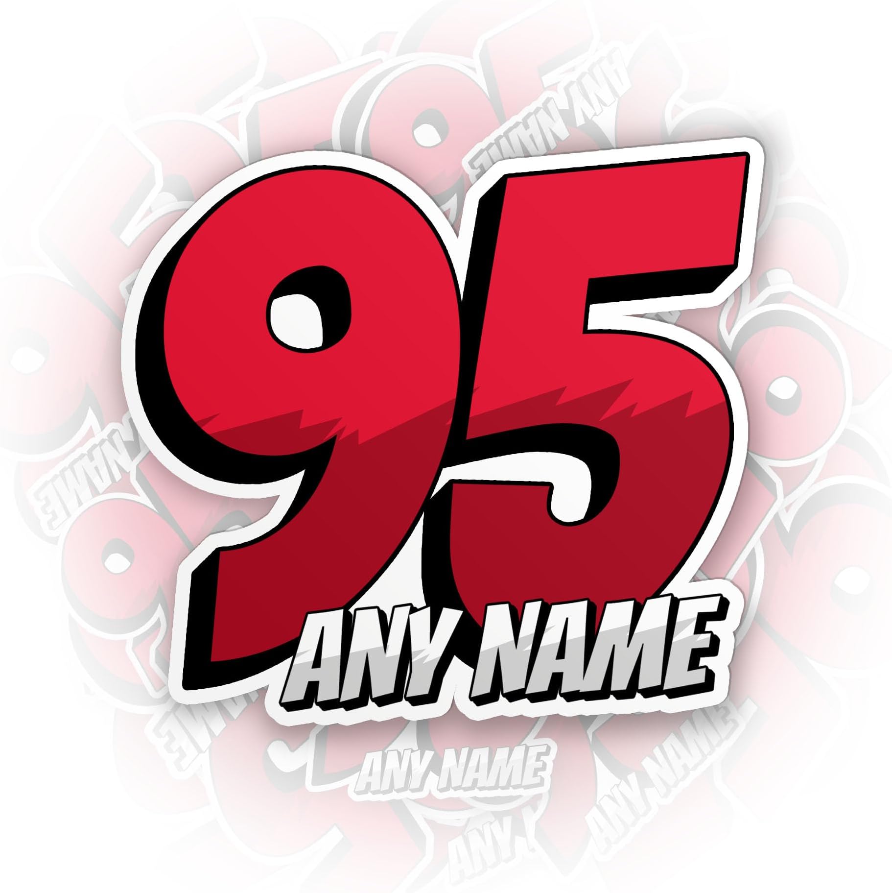 Custom Racing Number Stickers Personalized Racing Name Number Stickers Decals Vinyl Die-Cut Sticker for Hard Hat Laptop Water Bottle Phone Case Stickers Merchandise Decor Decal Stuff Gift Idea for