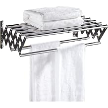 Extended Push-Pull Double Towel Rack Retractable Towel Bar Punch-Free Strong Bearing Capacity Strong and Durable 304 Stainless Steel Towel Rack Color Double Pole
