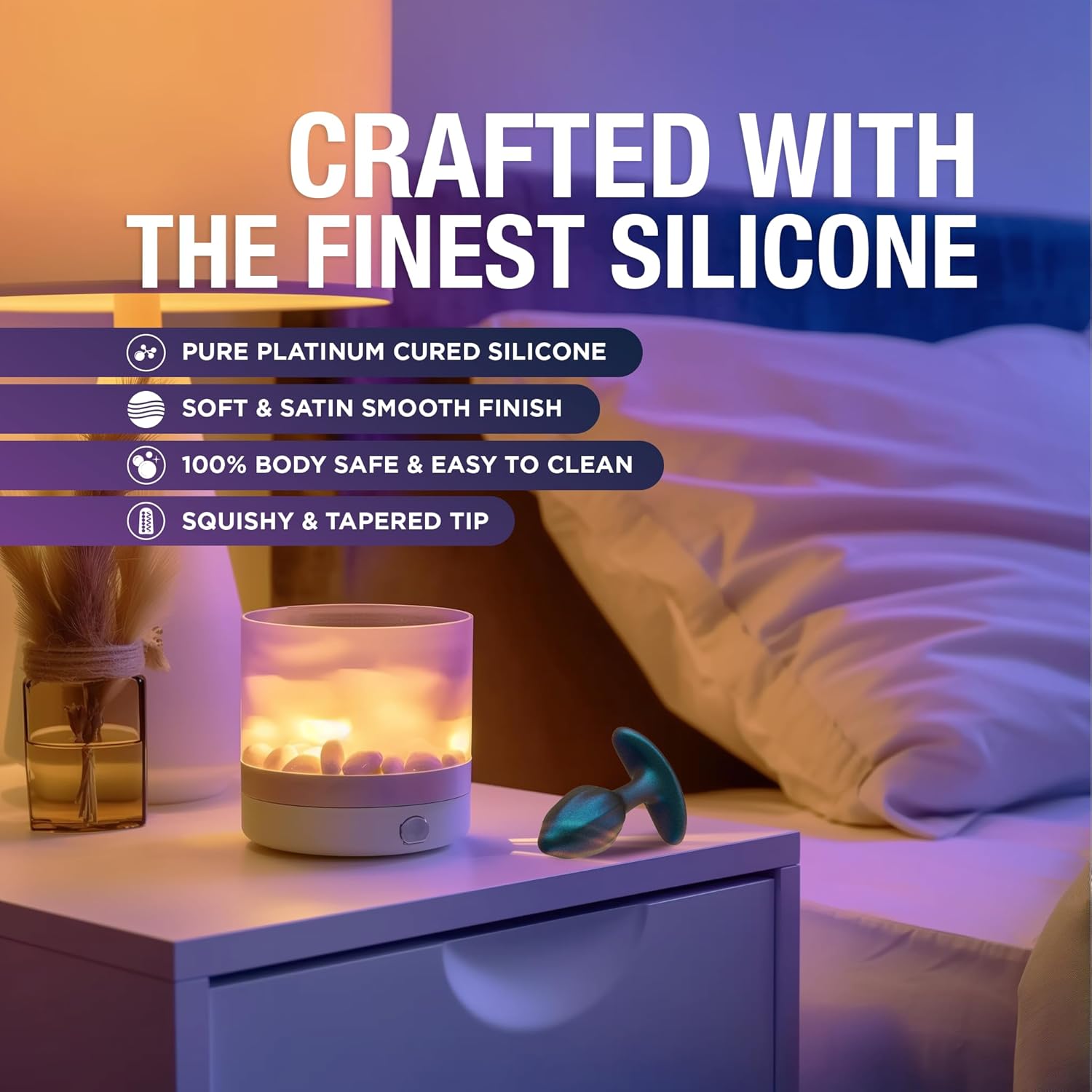 Blush Anal Adventures Matrix Cosmos Butt Plug Kit (3 Plugs) ~ Vibrating Silicone Anal Plug ~ Wireless Remote w/ 10 Vibe Modes ~ P-Spot Massager Trainer Adult Sex Toy for Women Men Couples ~ Lunar Blue