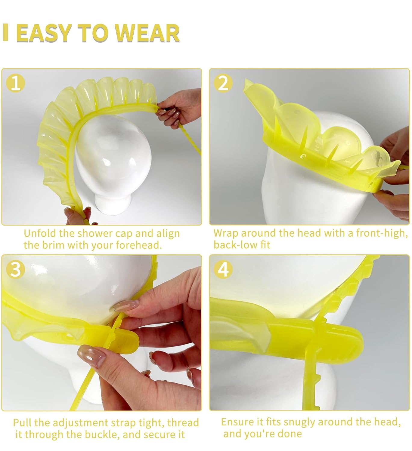 kair Baby Kids Bath Visor Soft Adjustable Silicone Toddler Children Shower Cap Hair Washing Hat Keep Kids Shield Water Out of Eyes & Ears Head Circumference 12.5"-19" (Yellow, Less Than 24 Months)