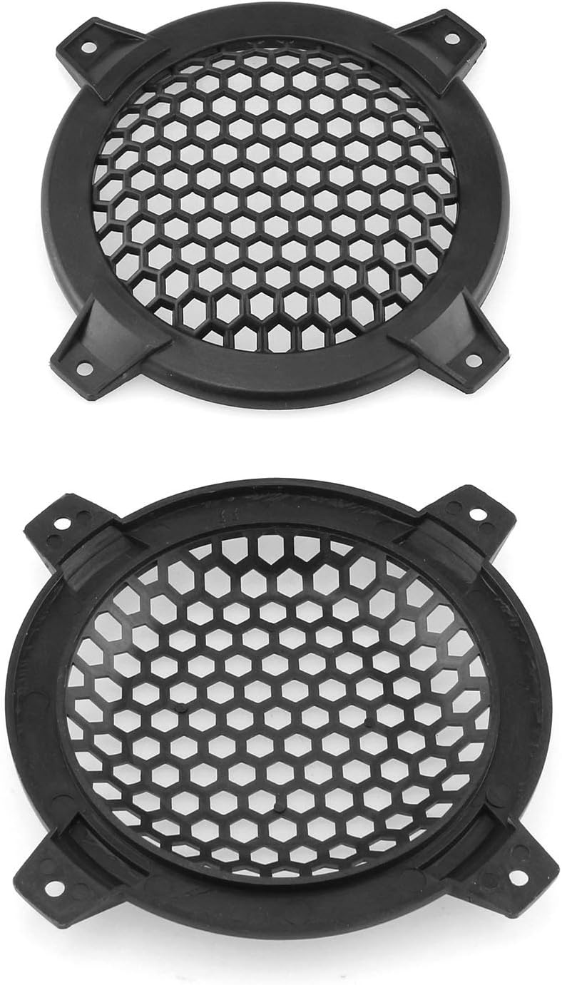 DGZZI 4Inch Grill Cover 2PCS 4inch Black Round ABS Plastic Mesh Grilles Car Audio Speaker Covers Woofer Subwoofer Grill : Electronics