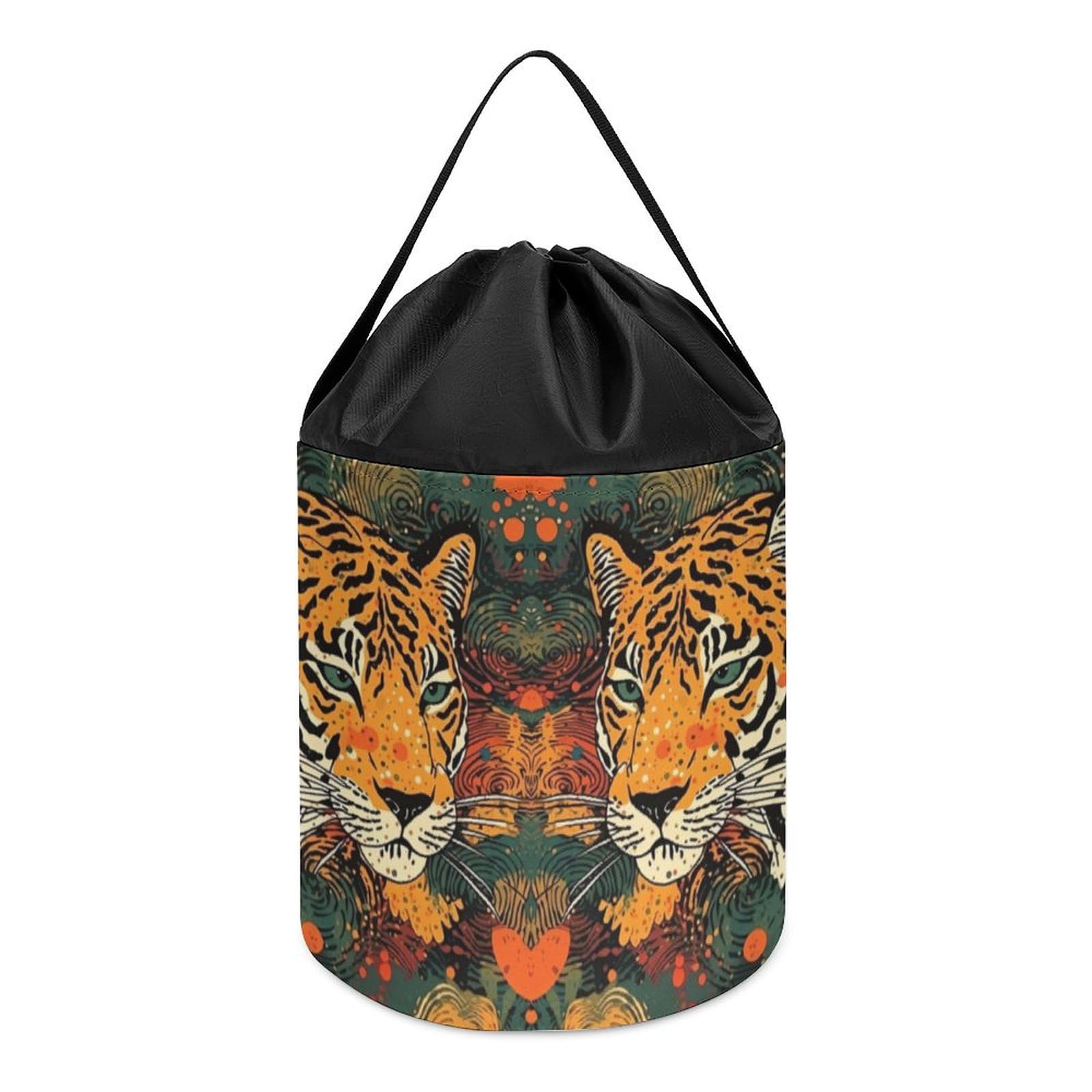 Grand sac de rangement avec cordon pour blocs et jouets imprimé tigre