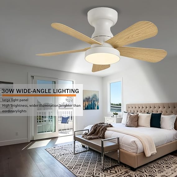 Smart Modern Style Led Ceiling Fans with Lights Reversible Dimmable and Silent Ceiling Fans with Lights and Remote Control Suitable for Bedrooms Living Rooms and Kitchens,Black-42