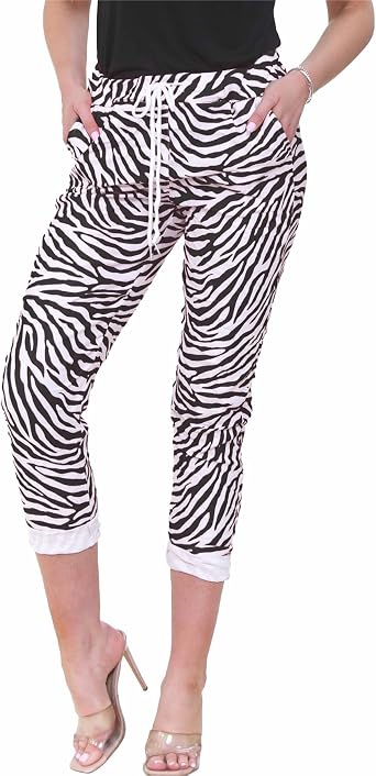 New Womens Italian Magic Zebra Print 