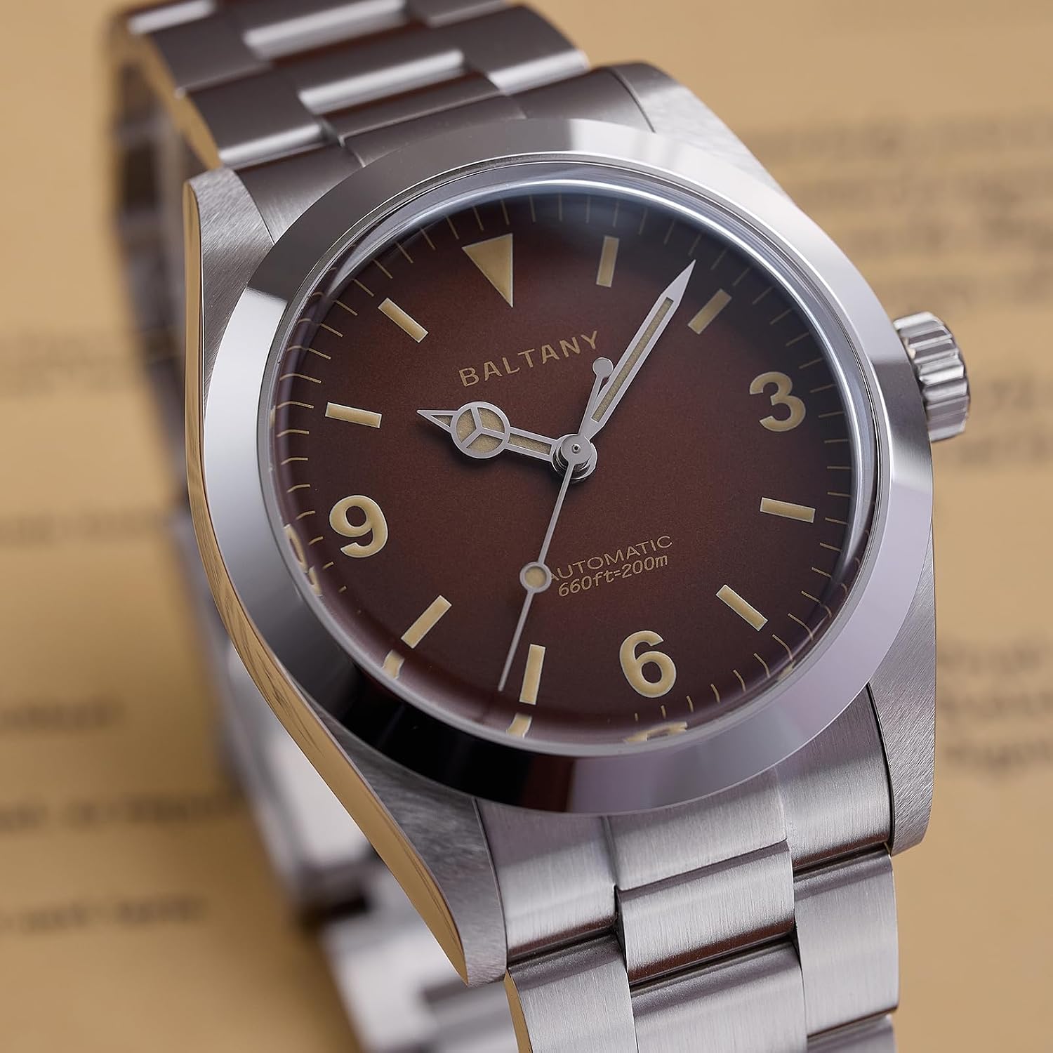 Baltany S4056A S4056T 4066T Automatic Adventure Watch for Men, Swiss Super-LumiNova, 36mm Men’s Dress Watch, JP Mechanical Movement, Sapphire Crystal, 316L Stainless Steel, 200M Water Resistant, Vintage Luxury Wrist Watch.