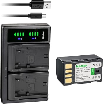 Kastar 1-Pack Battery and LTD2 USB Charger Replacement for JVC GZ-MG275US GZ-MG330 GZ-MG330A GZ-MG330AUS GZ-MG330B GZ-MG330H GZ-MG330HUS GZ-MG330R GZ-MG330RUS GZ-MG330S GZ-MG330US GZ-MG335 GZ-MG335H