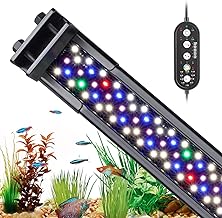 Hygger Clip On Iluminación para Acuario,Luz Acuario Plantado,18W 24/7 Ciclo de Luz Acuario LED con Espectro Completo con Monitor, 7 Colores,Temporizador Ajustable,3 Modos para Tanque de 45-60cm