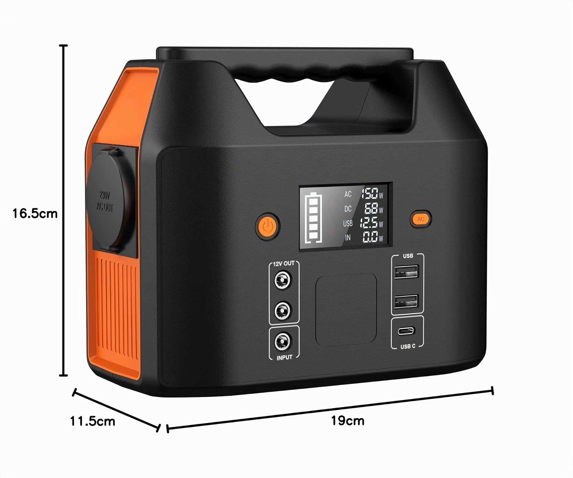 SinKeu Station d'alimentation portable 99 Wh,Avec prise 230 V/150 W,Port d'éclairage de voiture,Sortie USB, le camping, le camping-car et comme groupe d'alimentation de secours (noir)