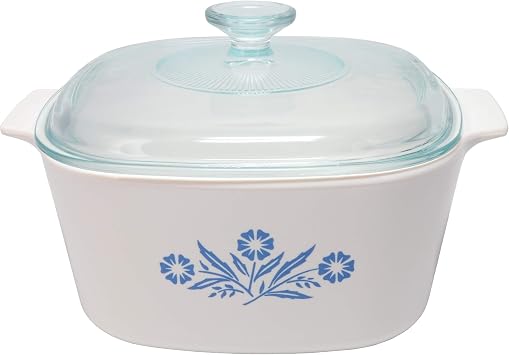 CorningWare A-3-B Cornflower Blue Casserole Dish with A9C Glass Lid