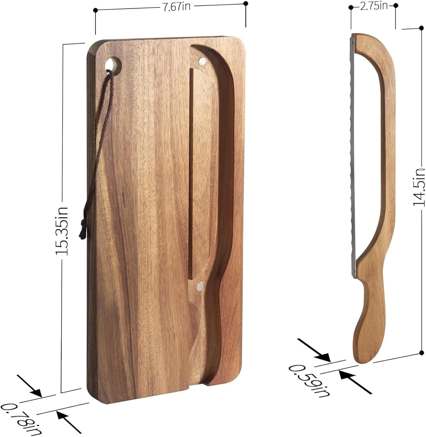 Wooden bread slicer tray combination set, bread slicer, baking bread cutting tool, can cut bread/cake/baguette