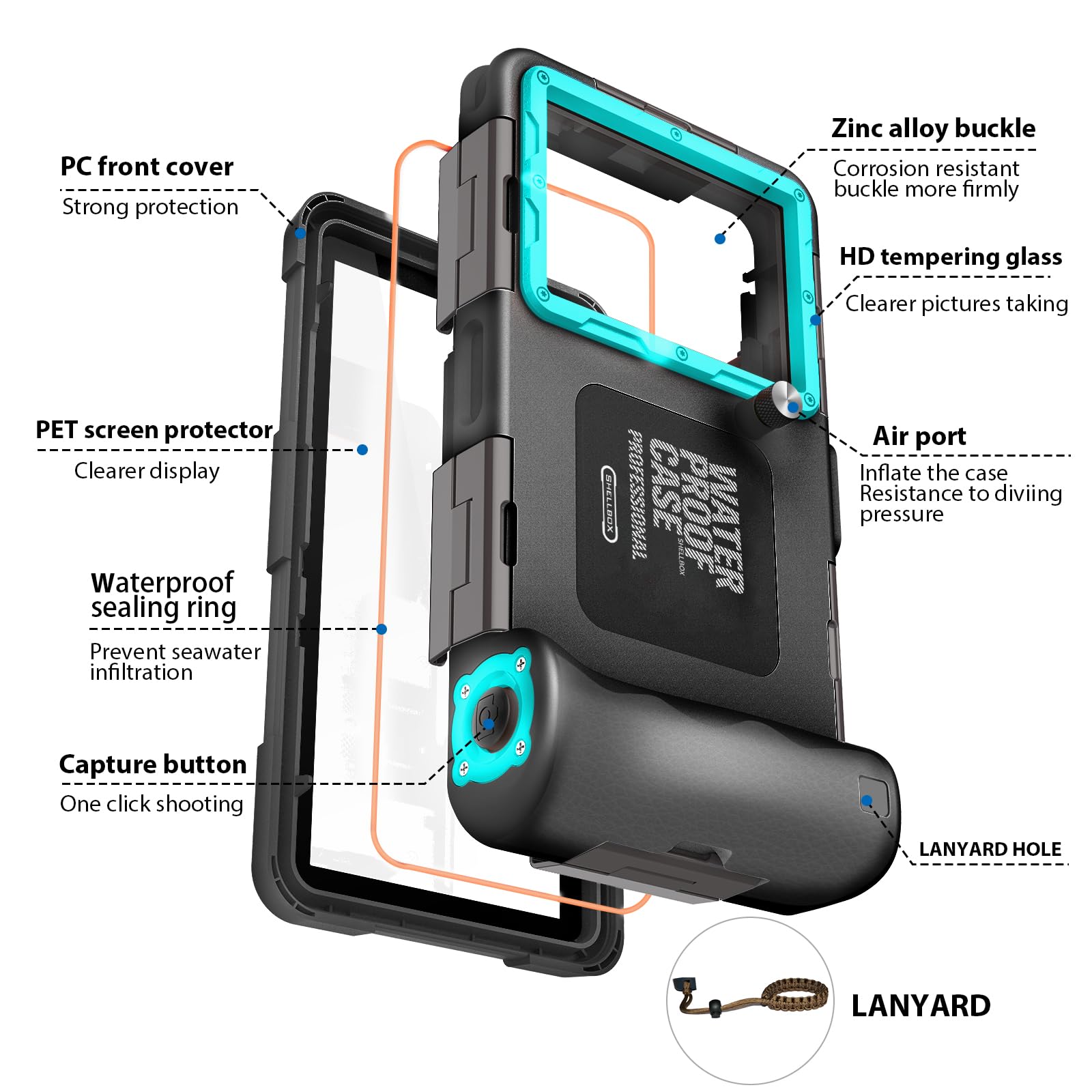 Custodia Impermeabile Smartphone IPX8 Porta Custodia Cellulare Impermeabile Universale Custodia Subacquea Sacchetto per iPhone 17 Pro 17 Air 16e 14 15 16 Pro 14 15 16 17 Pro Max Samsung S25 S24 Ultra