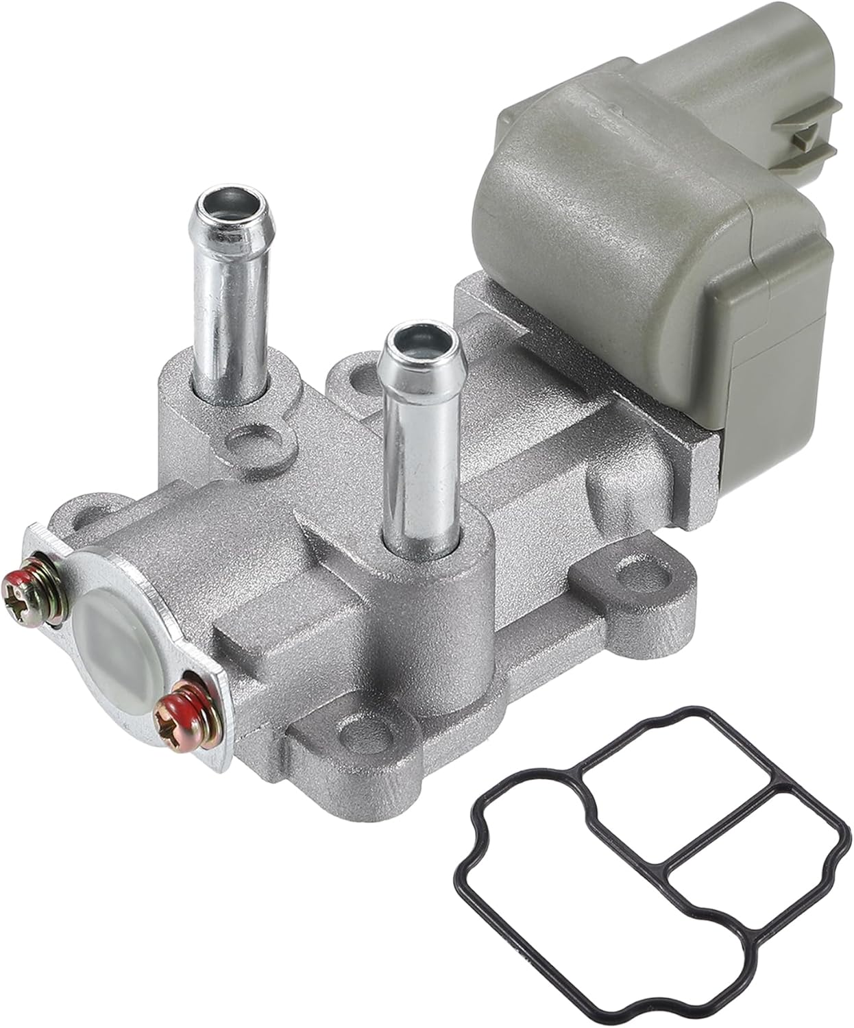 Motoforti Idle Air Control Valve IACV, Idler Speed Control Valve, for Honda Civic 1996-2000, Metal, with Gasket, No.16022P2EA51, Silver Tone, 1 Set