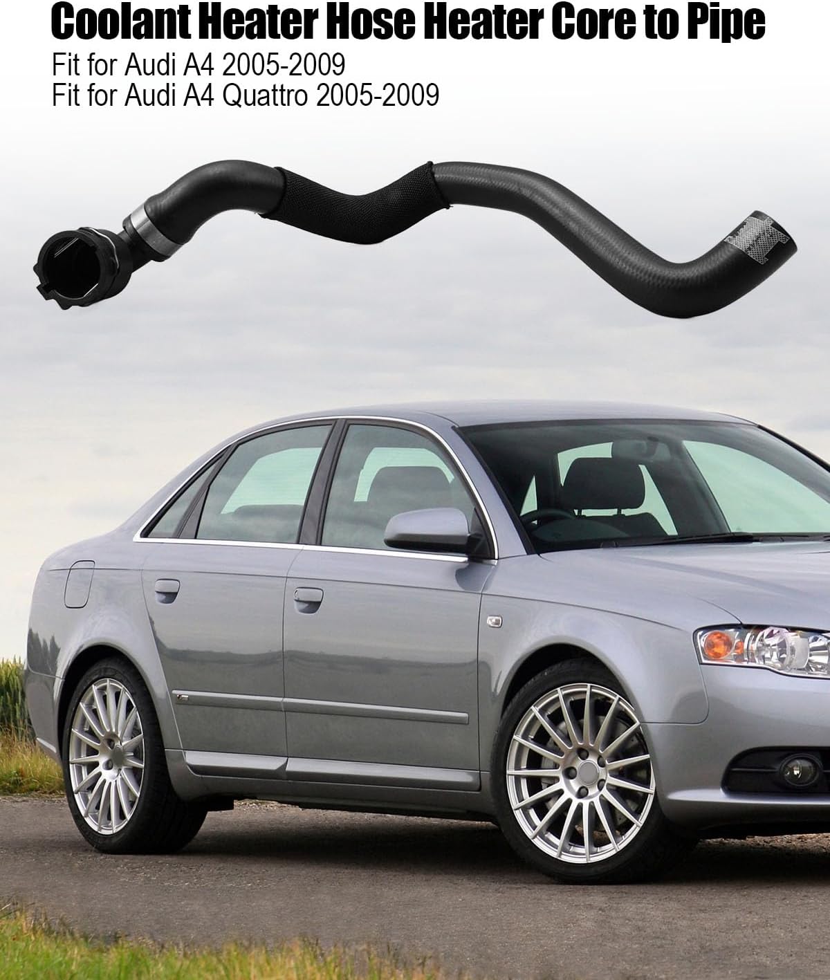 Coolant Heater Hose Heater Core to Pipe Fit for Audi A4 Quattro 2005 2006 2007 2008 2009, Water Supply and Return Hose Replace 8E1819373R 8E1819373C 8E1819371T