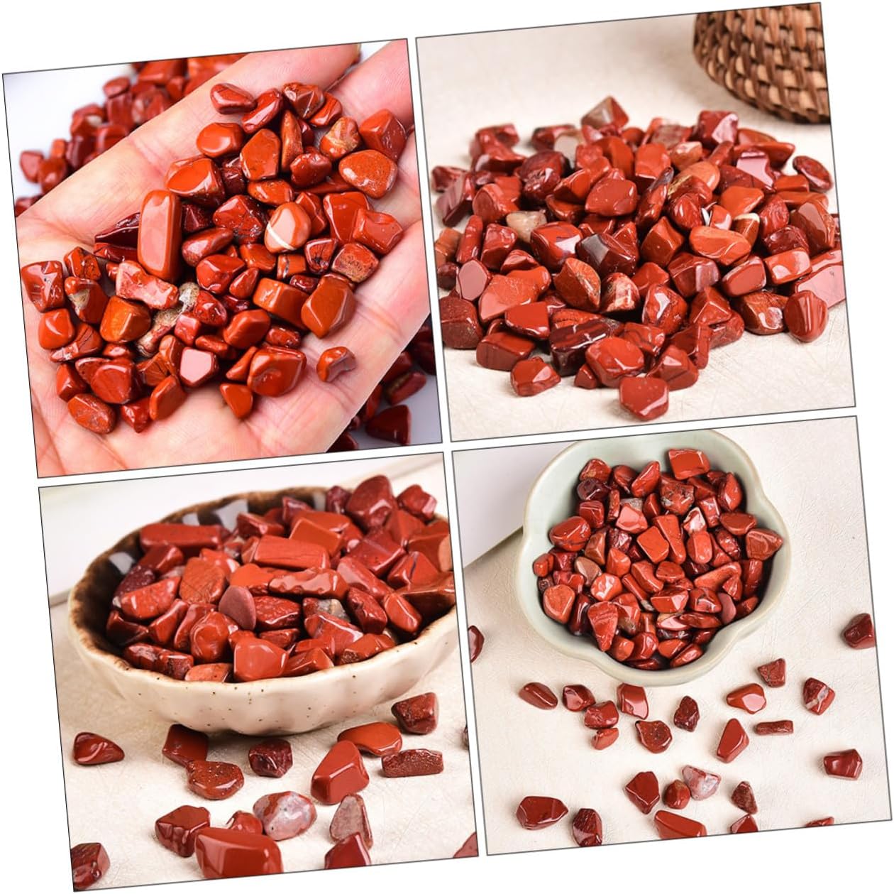 ibasenice Red Jasper Aquarium Gravel 7-9mm Decorative Gravel Stones 2lb Natural Landscaping Rocks for Fish Tank Terrarium Aquarium Decoration