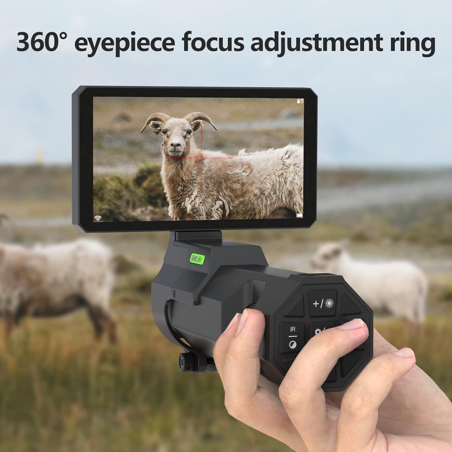 Hand adjusting the 360-degree eyepiece focus adjustment ring on the OWLNV N9