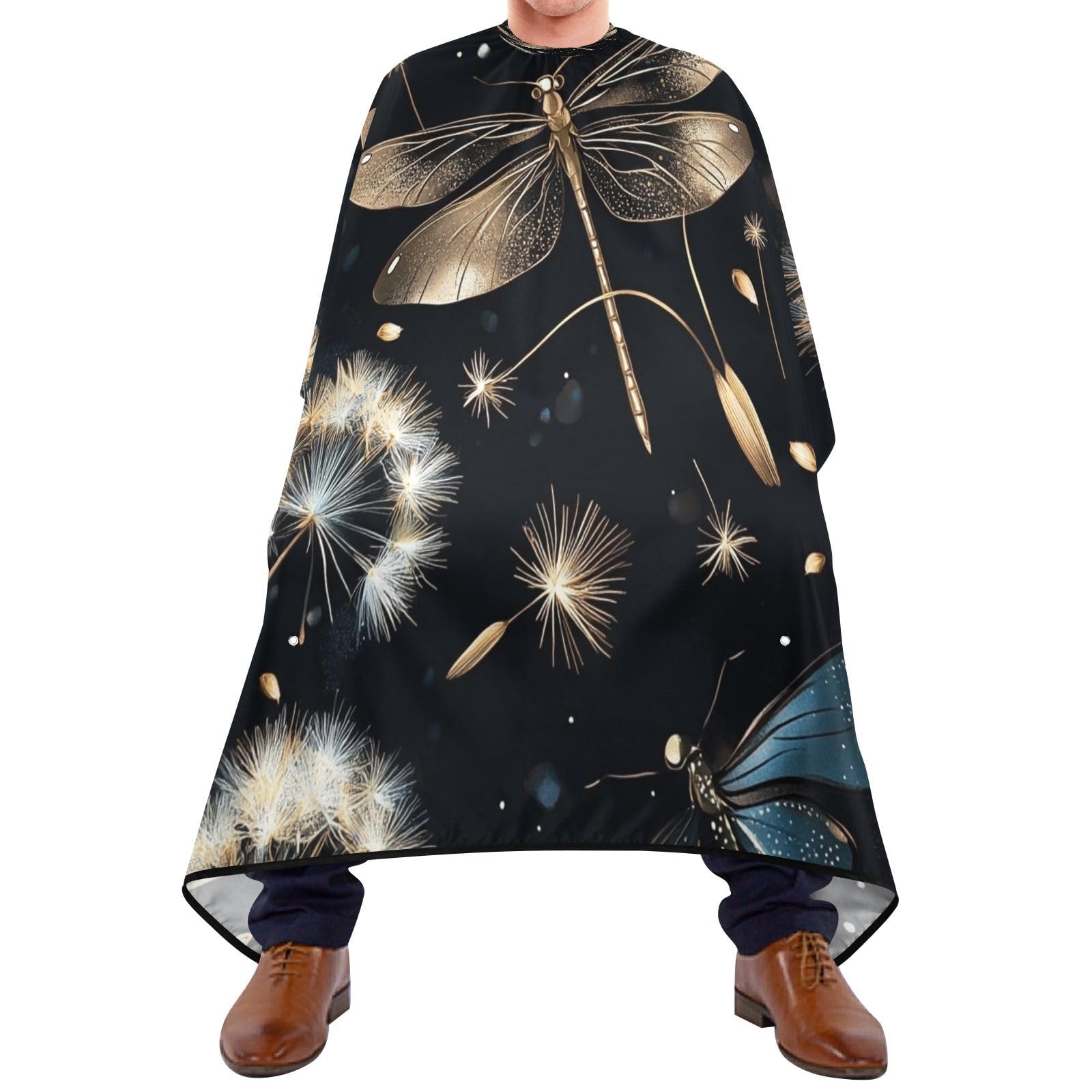 Kigai Dandelion Dragonfly Hair Cutting Cape for Men & Women Waterproof Barber Cape Professional Hairdressing Salon Styling Apron with Adjustable Closure Snap