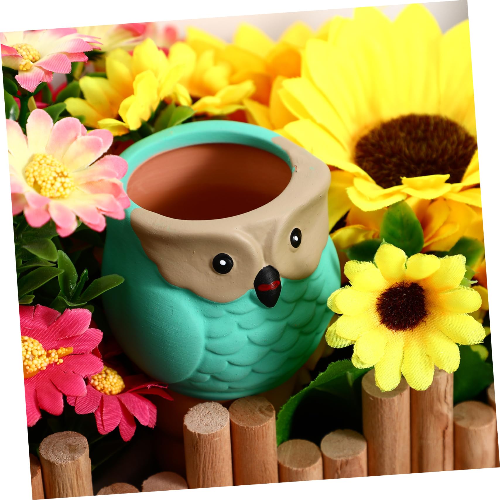 BESTonZON Dispositifs D'arrosage Automatique en Céramique de Hibou, 4 Pièces, Piquets pour Pots de Fleurs, Système Facile pour Arrosage Intérieur et Jardin