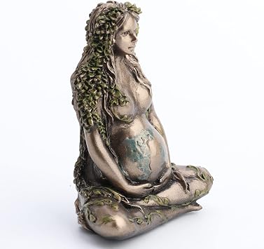 Veronese Design 2.5 Mother Earth Gaia Sitting Lotus Pose Resin Figurine Painted Bronze Finish