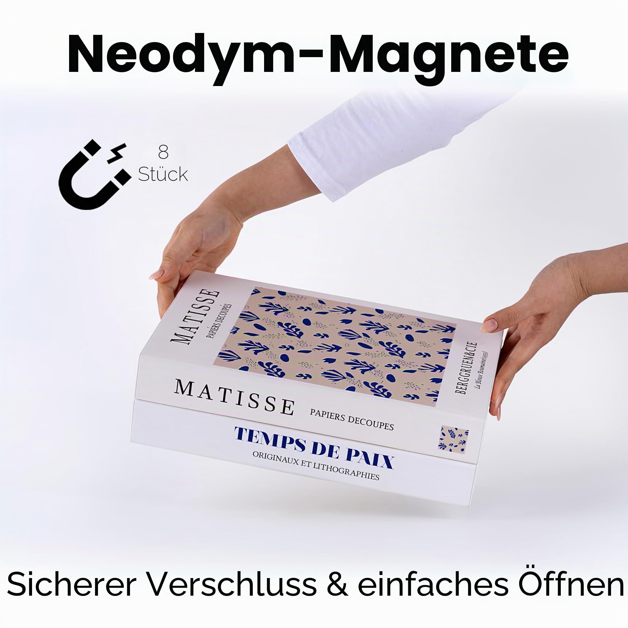 Dekorative Kabelmanagementbox in Buchform, erweiterbare Kabel-Organizer-Box mit Magnetverschluss für Zuhause und Büro (Blaue Koralle, groß)