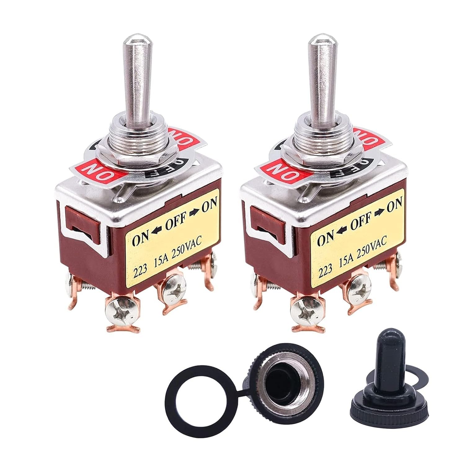 Interruptor 2 interruptor momentáneo basculante de palanca resistente 20A 125V DPDT 3 posiciones 6 terminales (encendido)-apagado-(encendido) interruptor de palanca