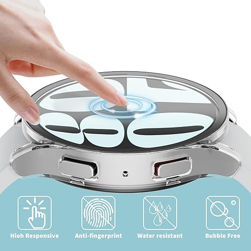 Miniatura 4 de Funda protectora de pantalla para Samsung Galaxy Watch 6 de 1.575 pulgadas, paquete de 4 fundas protectoras de policarbonato duro de repuesto para