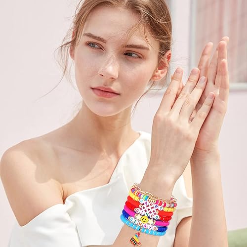 Miniatura 5 de FAERLIIRY Pulseras del día de San Patricio, pulseras con dijes de trébol del día de San Patricio, pulseras elásticas ajustables para adolescentes,