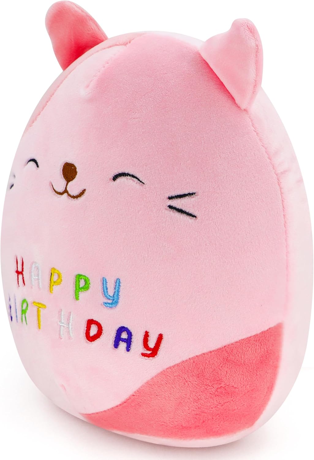 9 inch Birthday Plush Pillow, Soft Plush Toy, Cute Pink Stuffed Animal, Home Room Decoration, Birthday Gift for Kids Toddlers (Pink Cat)