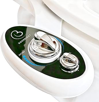 BossBidet, Luxury Bidet Toilet Seat Accessory - Water Sprayer Attachment to Clean Your Rear End. For Men, Women, Children - Non-Electric, Dual Nozzles, Aesthetic Design - Home & Bathroom Accessories