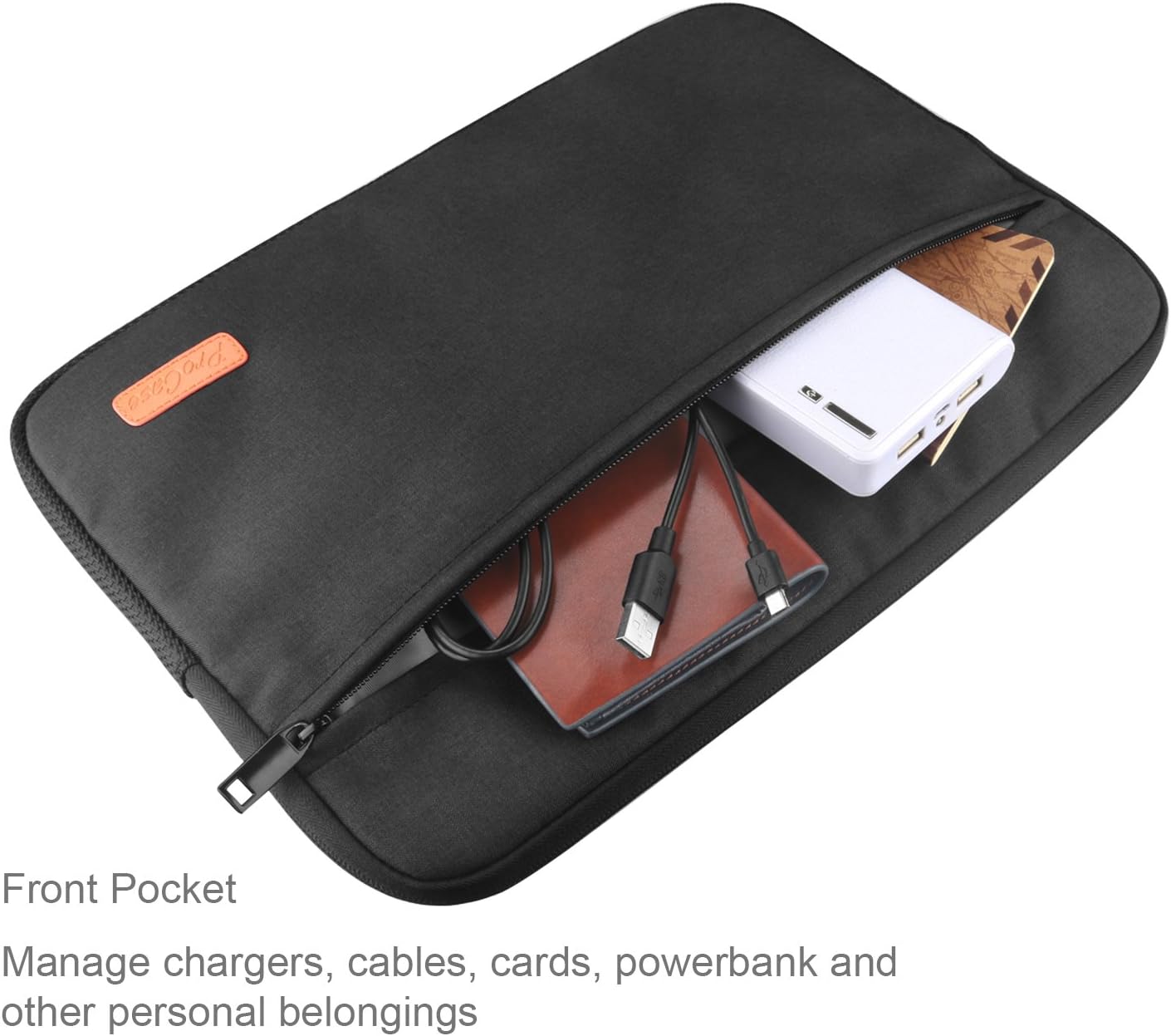 ProCase 13-13.3 Inch Laptop Tablet Sleeve Case Bag for 13 Inch MacBook Pro/MacBook Air, Surface Book Pro 5 4 3 2, Most 12-13 Inch Ultrabook MacBook Chromebook -Black