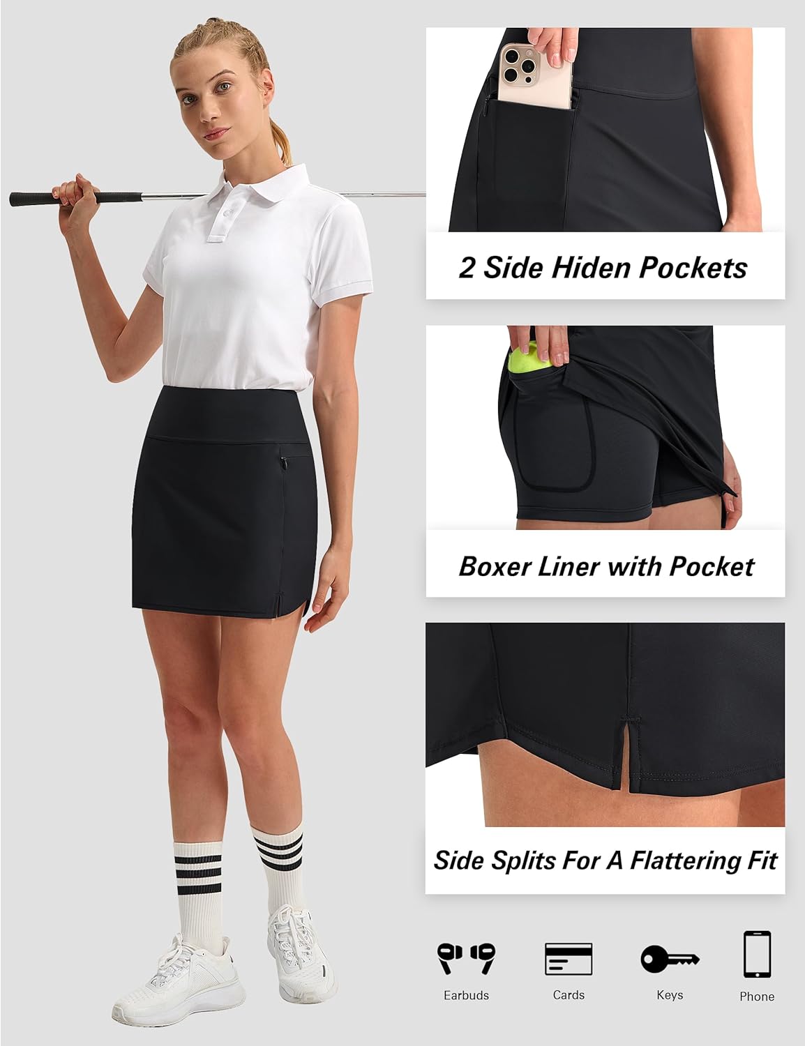 KPSUN Women's Swim Skirt with Pockets Tummy Control Bathing Suit Bottoms High Waisted Stretchy Athletic Swimsuit Skirts 2025 - Image 3