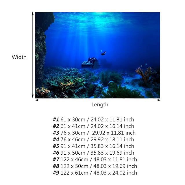Foto 3 de 8 de EBTOOLS Adhesivo de Fondo para Acuario, Póster, Telón de Fondo, Decoración de Acuario, Pegatina de PVC, Fondo