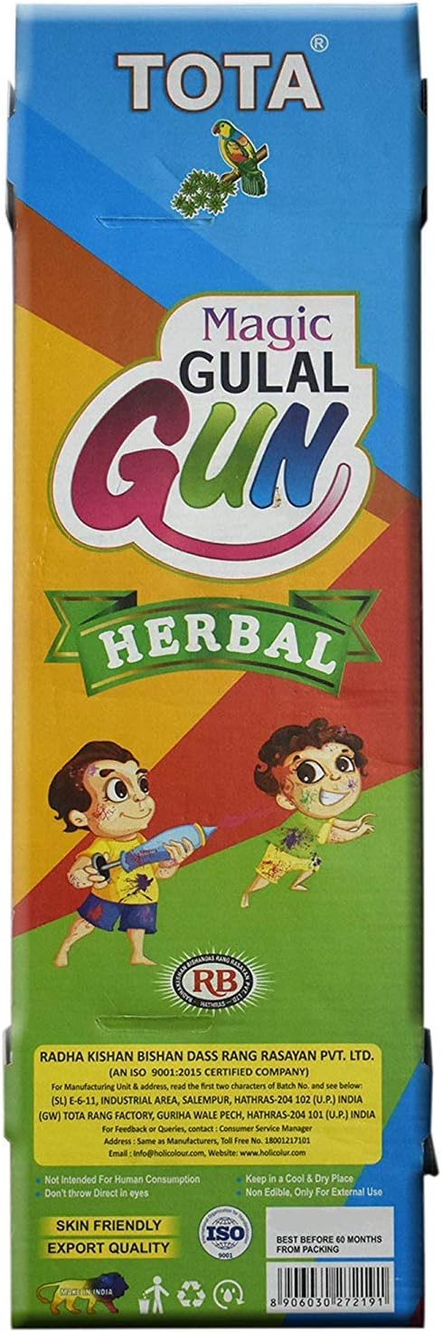 VRINDAVANBAZAAR.COM Tota Herbal Magic Gulal Gun for Holi Celebration