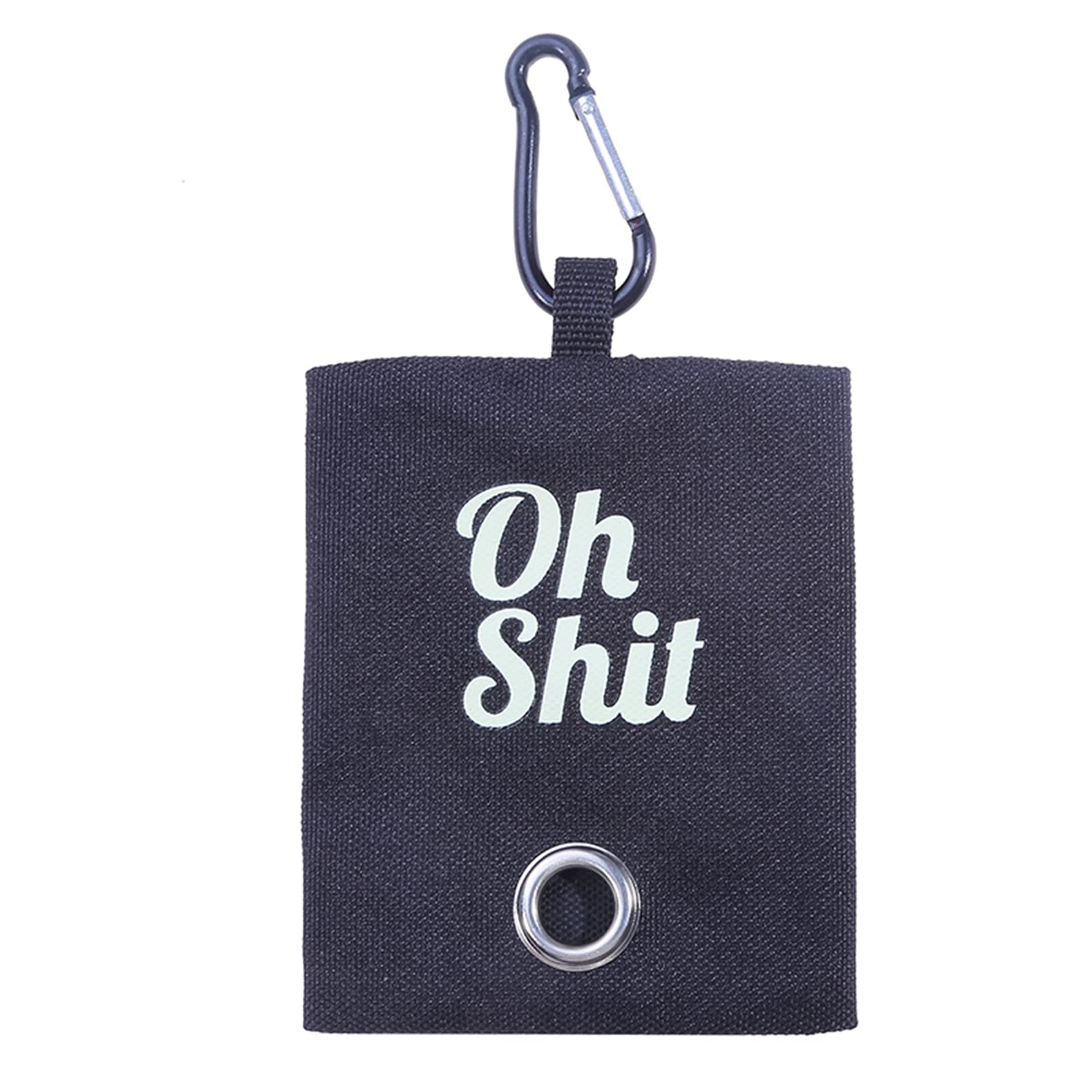 OAIEU Portable Outdoor Canvas Dog Poop Bag Holder With Hook Pet Waste Pick-up Bag Dispenser(Black)