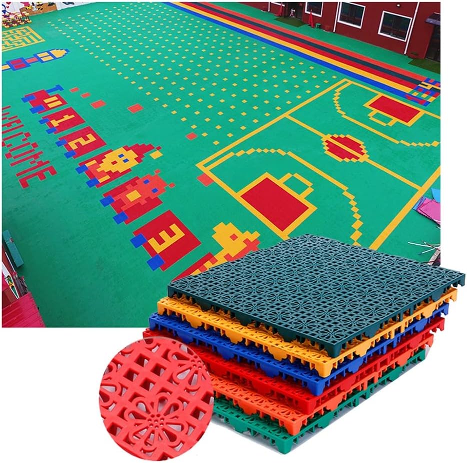 Interlocking Outdoor Floor Tiles - 10PCS Blue, 25x25cm, Non-Slip Rubber Waterproof Mat for Kindergarten, School, Stadium, Sports Activities, Modular Splicing System.