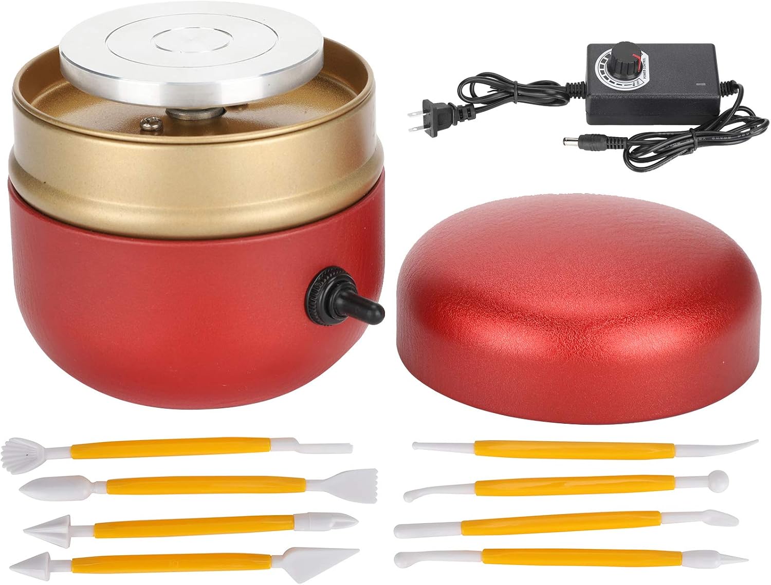 Mini Pottery Wheel, Mini DIY Pottery Kit, Electric Small Pottery Wheel with Tray Children DIY Manual Tool for Beginners Kids Art Craft Work Gift Home DIY